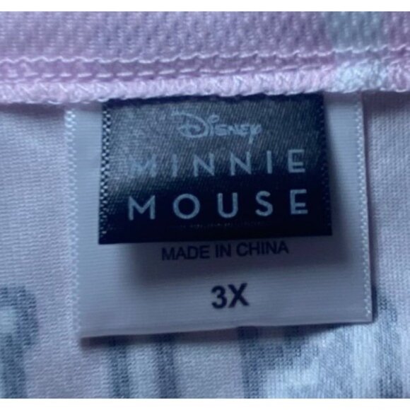 Disney Minnie Mouse Pink Button-Up Jersey Style Shirt 3X Casual Vacation Holiday - Picture 5 of 6